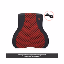 Car Neck Massage Pillow Lumbar Support Cushion Auto Seat Relax Head Waist - Massage-Red-Waist