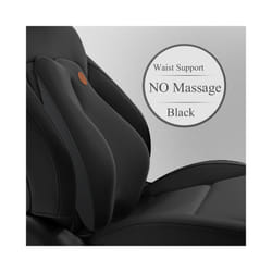 Electric Massage Lumbar Support Car Waist Seat Back Cushion Car Pillow - NO Massage Waist BK