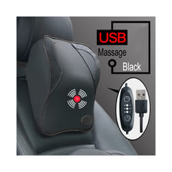 USB Charger Electric Vibration Car Massager Pillow Pain Relief Car Seat - Black-Neck-USB