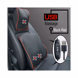 USB Charger Electric Vibration Car Massager Pillow Pain Relief Car Seat - Black-Neck-USB