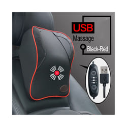 USB Charger Electric Vibration Car Massager Pillow Pain Relief Car Seat - Red-Neck-USB