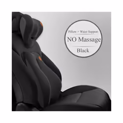 Electric Massage Lumbar Support Car Waist Seat Back Cushion Car Pillow - NO Massage Set BK