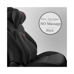 Electric Massage Lumbar Support Car Waist Seat Back Cushion Car Pillow - NO Massage Set BK