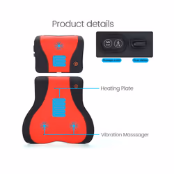 2023 Car Massage Heat Neck Support Pillow Seat Back Support Headrest Pillow - Black-Set