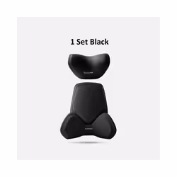 Car Headrest Waist Support Car Seat Neck Pillow Universal Neck Pillow - 1 Set Black
