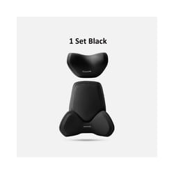 Car Headrest Waist Support Car Seat Neck Pillow Universal Neck Pillow - 1 Set Black