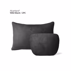 Alcantara Car Lumbar Support Pillow Headrest Back Cushion Auto Accessories - Alcantara Black 2pcs