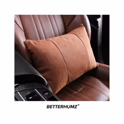 Alcantara Car Lumbar Support Pillow Headrest Back Cushion Auto Accessories - Alcantara Black 2pcs