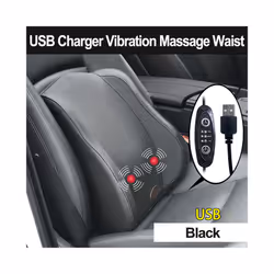 USB Charger Electric Vibration Car Massager Pillow Pain Relief Car Seat - Black-Waist-USB