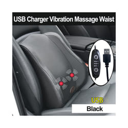 USB Charger Electric Vibration Car Massager Pillow Pain Relief Car Seat - Black-Waist-USB