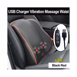 USB Charger Electric Vibration Car Massager Pillow Pain Relief Car Seat - Red-Waist-USB