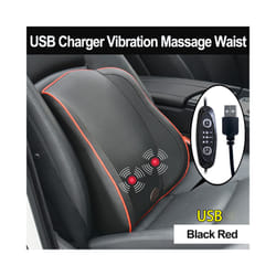 USB Charger Electric Vibration Car Massager Pillow Pain Relief Car Seat - Red-Waist-USB