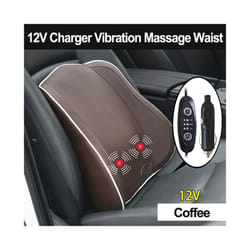 USB Charger Electric Vibration Car Massager Pillow Pain Relief Car Seat - Coffee-Waist-12V