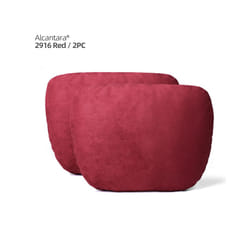 Alcantara Soft Car Headrest Neck Pillow Cushion Auto Accessories Universal - Alcantara Red 2pcs
