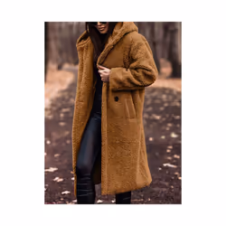 Autumn Winter Long Coat Woman Plush Warm Faux Fur Coat Women Fur Teddy - xL, Army Green