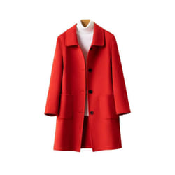 Popular Woolen Outerwear  Warm Skin-touching Winter Coat  Women Winter - M, Red