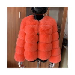 Winter coat for faux fur coat women new outerwear Fox fur short coat F - xL, Orange