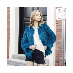 Furry Fur Coat Women Fluffy Warm Long Sleeve Outerwear Autumn Winter C - S, Red