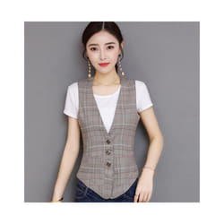 2024 New Women's Suit Vest V-Neck Single Breasted Sleeveless Jacket So - L, qinhuise