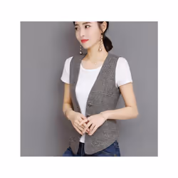 2024 New Women's Suit Vest V-Neck Single Breasted Sleeveless Jacket So - xxxL, sehnhuise