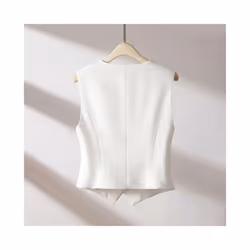 2024 New Women's Suit Vest V-Neck Single Breasted Sleeveless Jacket So - xL, Black
