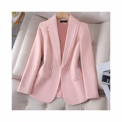 Yitimuceng Prink Woolen Blazers for Women New Korean Fashion Elegant L - S, Pink