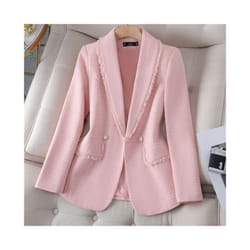 Yitimuceng Prink Woolen Blazers for Women New Korean Fashion Elegant L - S, Pink
