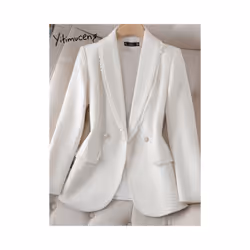 Yitimuceng Prink Woolen Blazers for Women New Korean Fashion Elegant L - S, Pink