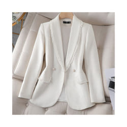 Yitimuceng Prink Woolen Blazers for Women New Korean Fashion Elegant L - L, White