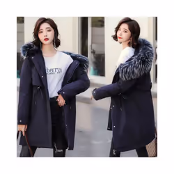 2024 Women Fur Lining Thick Long Parka Winter Jacket Snow Wear Outwear - 6xL, green