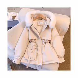 2024 Women's Winter Jacket Overcoat Fashion Thick Cotton Liner Padded - M, Black