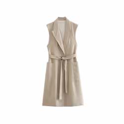 Fashion Vest New 2024 Women Waistcoat Mid-Length Spring Autumn Casual - S, 6354