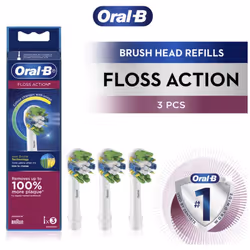 Oral B - Floss Action Brush Head with CleanMaximiser - 3 Counts