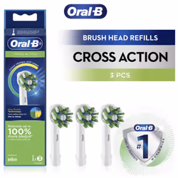 Oral B - CrossAction Replacement Head Electric Toothbrush x3