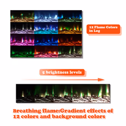 Ultra-Thin Electric Fireplace Low Noise - 102cm/40"