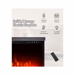 M.C.Haus 3-Sided Stereo Electric Fireplace Heating - 44cm H x 127cm W x 20cm D
