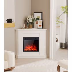 Modern Electric Fireplace Adjustable Flame Colours - Triangular Tabletop Multi-Stage Adjustable Corner Wall Heater