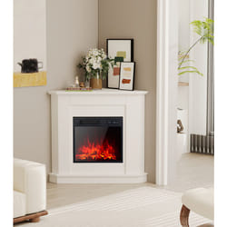 Modern Electric Fireplace Adjustable Flame Colours - Triangular Tabletop Multi-Stage Adjustable Corner Wall Heater