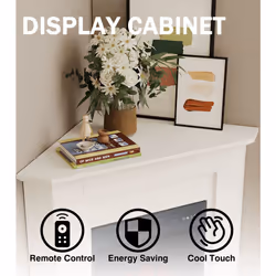 Modern Electric Fireplace Adjustable Flame Colours - Triangular Tabletop Multi-Stage Adjustable Corner Wall Heater