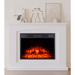 Modern Electric Fireplace Adjustable Flame Colours - 900/1800W dual power low noise operation with overheat protection function