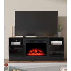 M.C.Haus Fireplace TV Stand: Storage & Timer - TV-003-BK