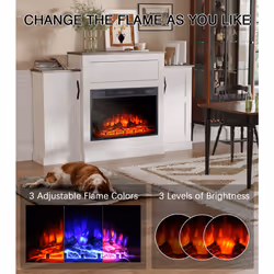M.C.Haus. Electric Fireplace with Storage, Adjustable Heater,TV Stand