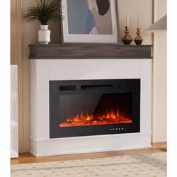 M.C.Haus 30"Ultra-Thin Electric Fireplace with Wooden Surround
