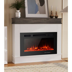 M.C.Haus 30"Ultra-Thin Electric Fireplace with Wooden Surround