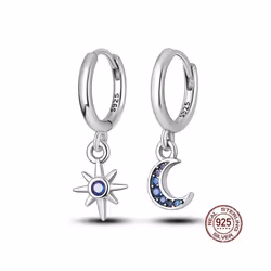 Earring 925 Sterling Silver Heart Hoop Earrings Stud Earrings Silver Women Star Butterfly Earrings for Women Jewelry - KTE022