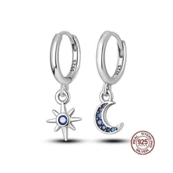 Earring 925 Sterling Silver Heart Hoop Earrings Stud Earrings Silver Women Star Butterfly Earrings for Women Jewelry - KTE022