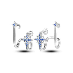 Earring 925 Sterling Silver Heart Hoop Earrings Stud Earrings Silver Women Star Butterfly Earrings for Women Jewelry - KTE186