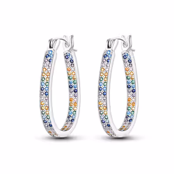 Earring 925 Sterling Silver Heart Hoop Earrings Stud Earrings Silver Women Star Butterfly Earrings for Women Jewelry - KTE185