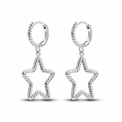 Earring 925 Sterling Silver Heart Hoop Earrings Stud Earrings Silver Women Star Butterfly Earrings for Women Jewelry - KTE127