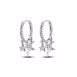 Earring 925 Sterling Silver Heart Hoop Earrings Stud Earrings Silver Women Star Butterfly Earrings for Women Jewelry - KTE141